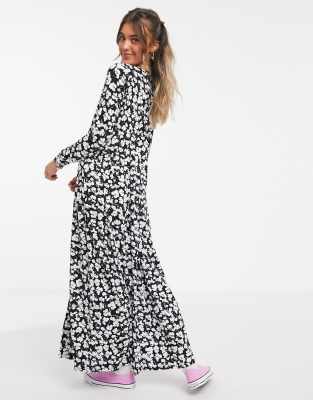 black and white smock dress