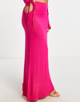 ASOS DESIGN - Maxi-Strandrock in Rosa, Kombiteil