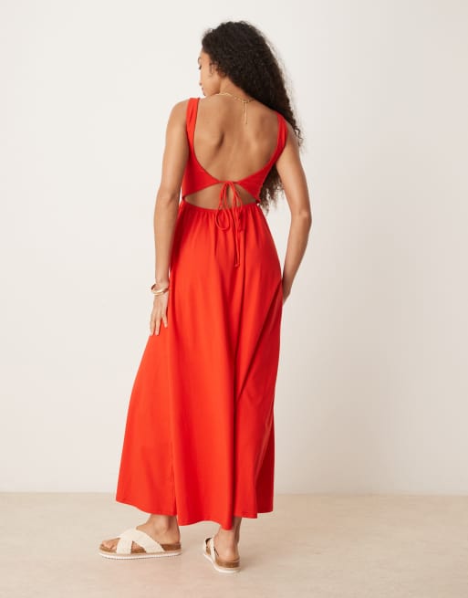 ASOS DESIGN maxi sundress in red, 2 of 4