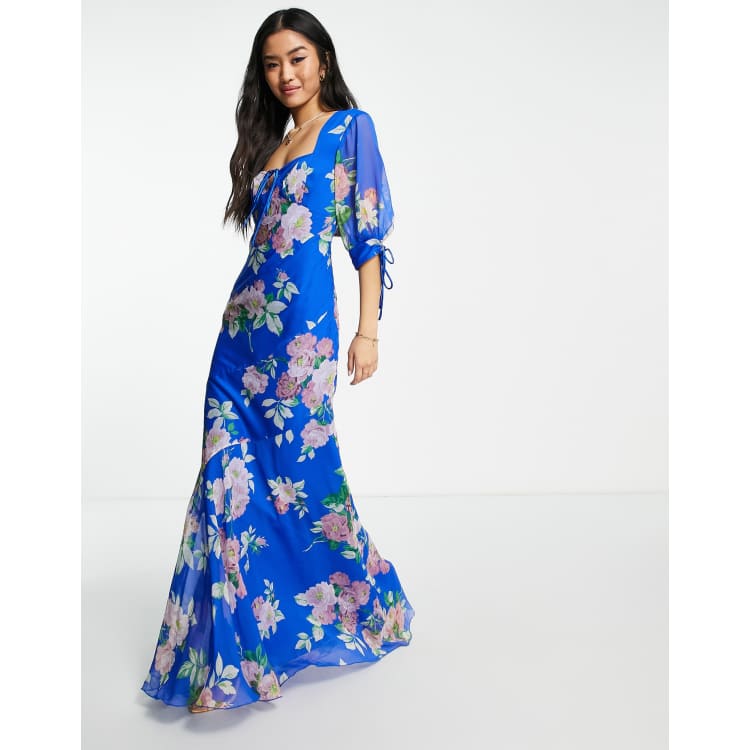 bias cut tea dress Morag - V Neck Bias Cut Tea Dress