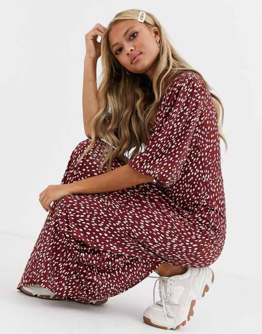ASOS DESIGN — Maxi tea-kjole med prikker, 4 af 4