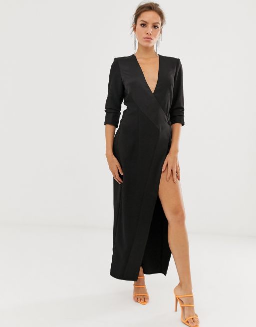 Asos black outlet tuxedo dress