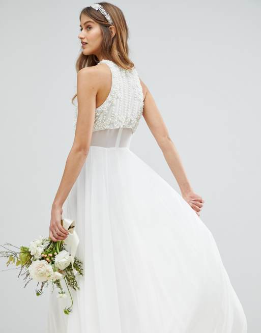 Asos crop clearance top wedding dress