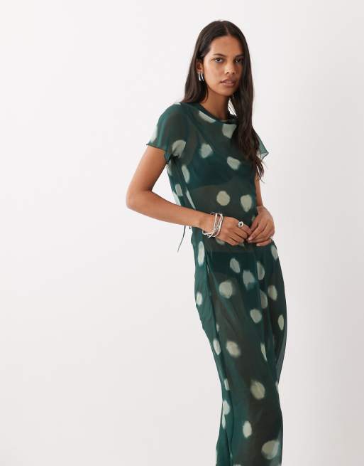 ASOS DESIGN maxikjole i chiffon med vandfaldsryg, 2 af 4