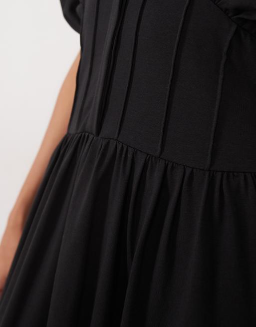 ASOS DESIGN maxikjole med brede ærmer i sort, 4 af 4