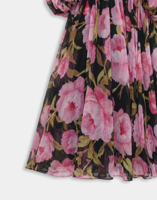 ASOS DESIGN maxiklänning i blousonmodell med halterneck, öppen rygg och blommigt tryck, 8 av 8