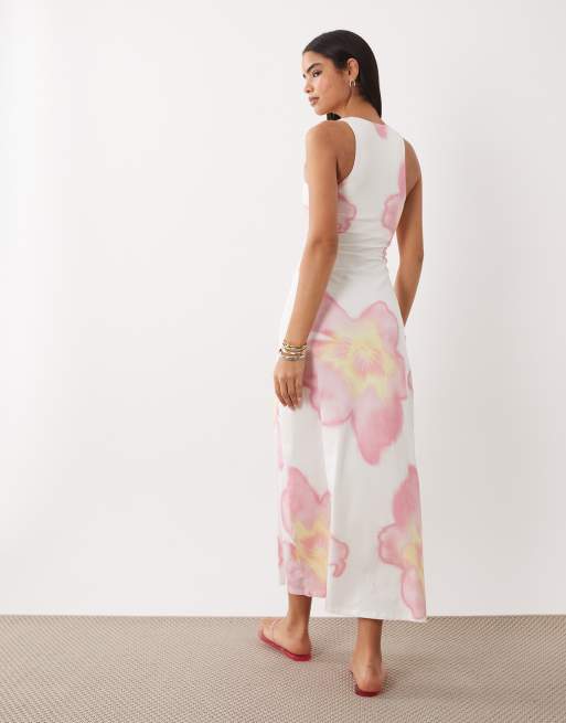 ASOS DESIGN – Maxiklänning med djup halsringning och stort blommönster, 3 av 4