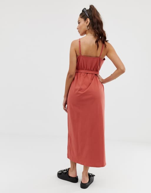 ASOS DESIGN – maxiklänning med knappar och knytskärp, 2 av 4