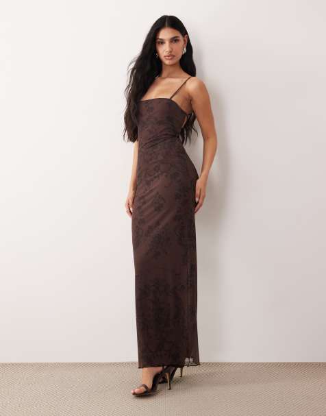 ASOS DESIGN Maxikleid aus Mesh mit Trägern und Paisley-Print - view 1