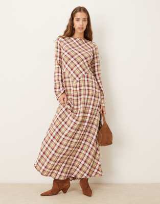 ASOS DESIGN - Maxikleid mit buntem Karomuster