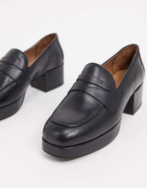 ASOS DESIGN - Maximise - Mocassins en cuir de qualité supérieure avec semelle plateforme - Noir