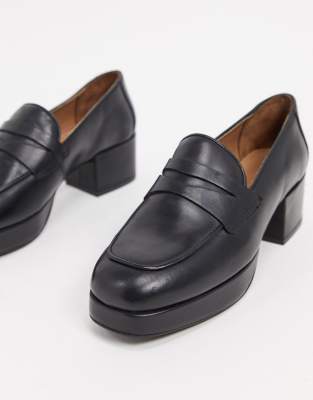 black platform loafers