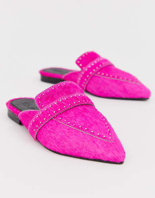 neon pink mules