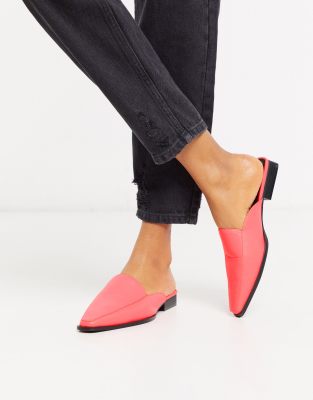 pink mules flat