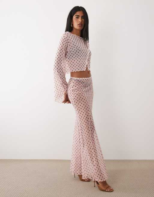 ASOS DESIGN - Maxinederdel med geometrisk print i mesh - Del af sæt, 2 af 5