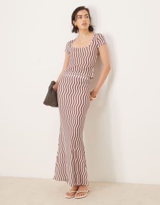 ASOS DESIGN - Maxinederdel med striber i mesh - Del af sæt - view 1