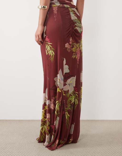 ASOS DESIGN Maxirock mit Drapierung und Blumenmuster, 5 von 5