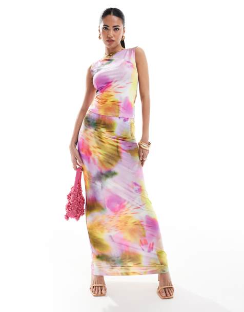 ASOS DESIGN – Maxirock mit großflächigem Blumenmuster in mehreren Farben, Kombiteil - view 1