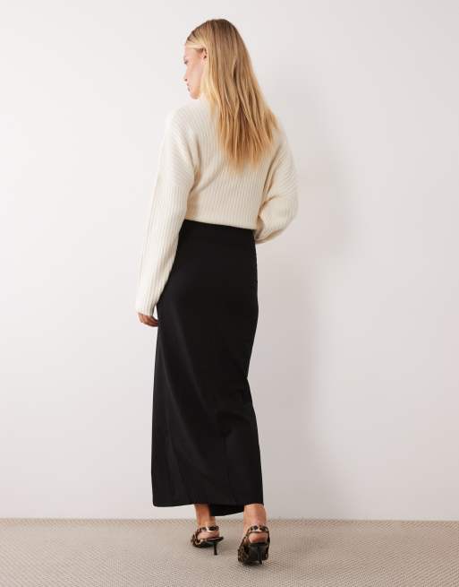 ASOS DESIGN Maxirock mit sehr hohem Bund in Schwarz, 4 von 5