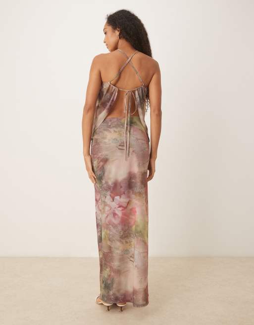 ASOS DESIGN - Maxirok met abstracte print, deel van co-ord set, 3 van 5