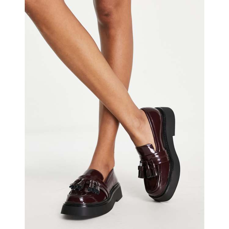 Burgundy loafers ladies sales uk