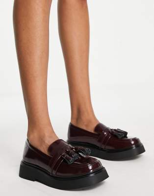 asos burgundy loafers