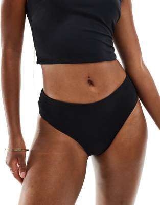 ASOS DESIGN - Maya - Brazilian-Bikinihöschen in Schwarz mit mittelhoher Taille