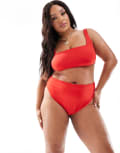 [ASOS DESIGN] ASOS DESIGN Maya Curve high waist bikini bottoms in red 30 RED