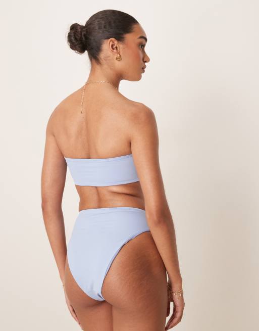ASOS DESIGN – Maya – Mieszaj i łącz – Niebieska góra od bikini z dekoltem bandeau, 3 z 4