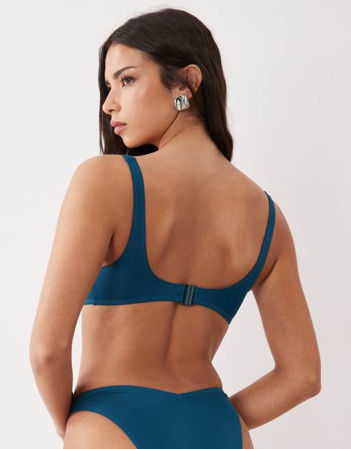 ASOS DESIGN - Maya Mirissa - Haut de bikini façon crop top à encolure dégagée - Bleu encre, 4 de 4