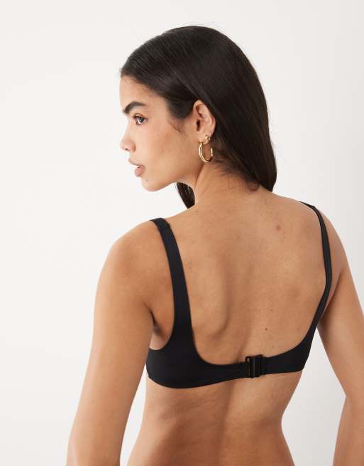 ASOS DESIGN - Maya Mirissa - Haut de bikini façon crop top à encolure dégagée - Noir, 3 de 4
