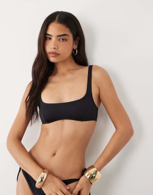 ASOS DESIGN - Maya Mirissa - Haut de bikini façon crop top à encolure dégagée - Noir, 4 de 4