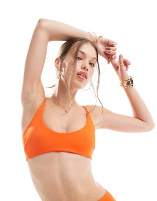 ASOS DESIGN - Maya - Mix and Match - Bikinioberteil in Orange mit engem, kurzem Schnitt