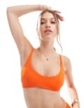 [ASOS DESIGN] ASOS DESIGN Maya Mix and Match skinny crop bikini top in orange 4 Orange