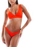 [ASOS DESIGN] ASOS DESIGN Maya Mix and Match v high leg hipster bikini bottoms in orange 16 Orange