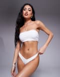 [ASOS DESIGN] ASOS DESIGN Maya Mix and Match v high leg hipster bikini bottoms in white 8 White