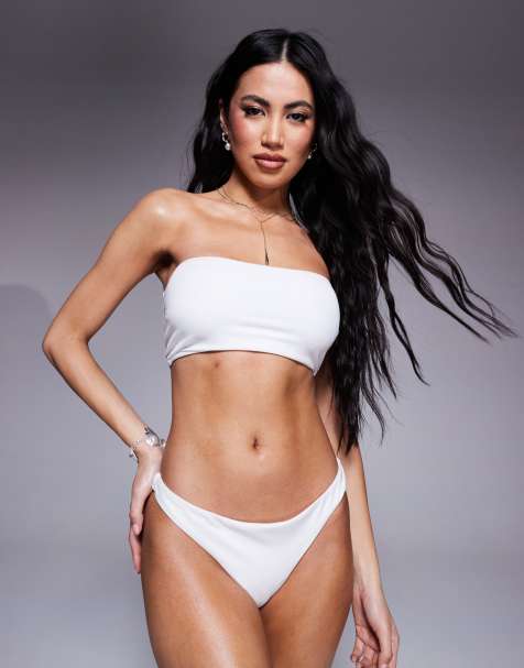 ASOS DESIGN - Maya - Mix en match - Gladde bandeau-bikinitop in wit - view 1
