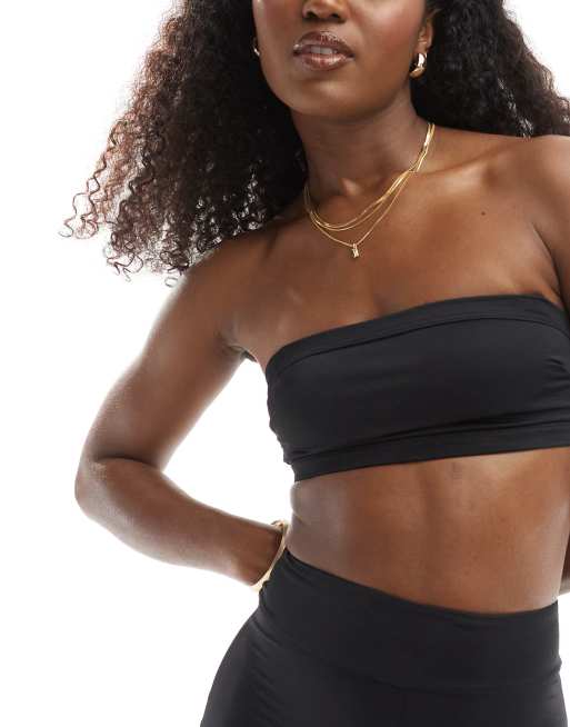 ASOS DESIGN - Maya - Mix og match - Sort bandeau-bikinitop med firkantet hals, 2 af 4