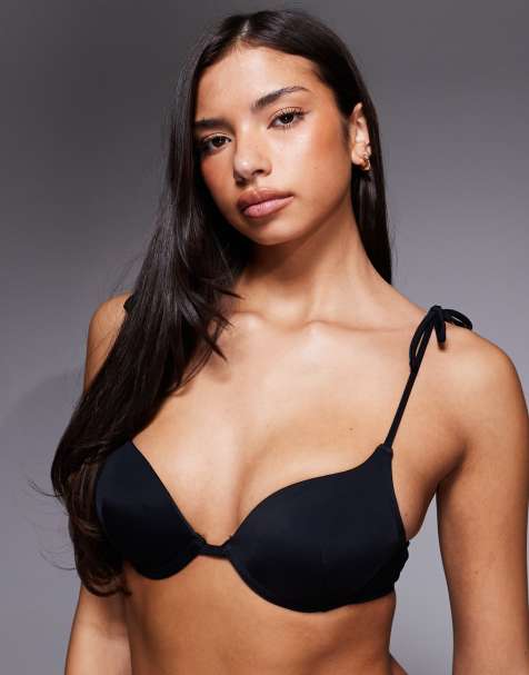 ASOS DESIGN – Maya Nantes – Geformtes Push-up-Bikinioberteil in Schwarz mit Bügeln - view 1