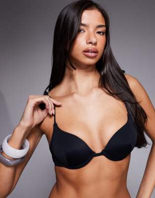 Asos Design Maya Nantes Moulded Push-up Underwire Bikini Top In Black