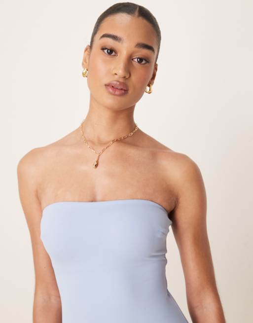 ASOS DESIGN - Maya - Maillot 1 pièce bandeau rembourré style épuré - Bleu