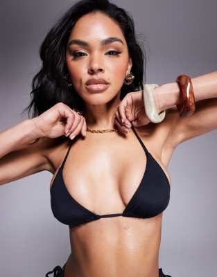 Asos Design Mix And Match Micro Tanga Bikini Bottom In Black