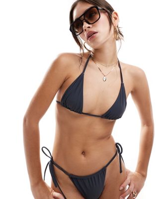ASOS DESIGN Maya triangle bikini top in slate grey Sale