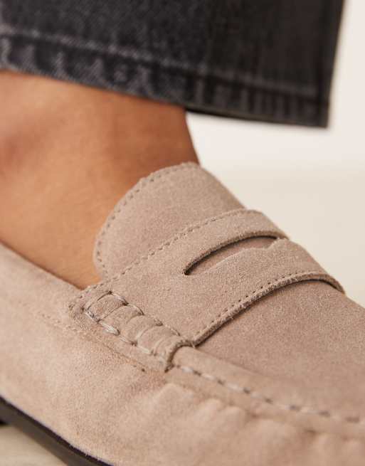 ASOS DESIGN - Mayfair - Premium loafers met rimpeleffect in bruine suède, 4 van 4
