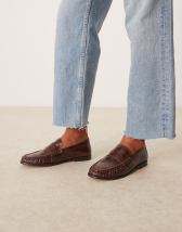 Public Desire Wide Fit June heeled sandals in brown satin