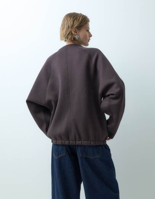 ASOS DESIGN med lynlås og raglan, langærmet i brun, 4 af 5