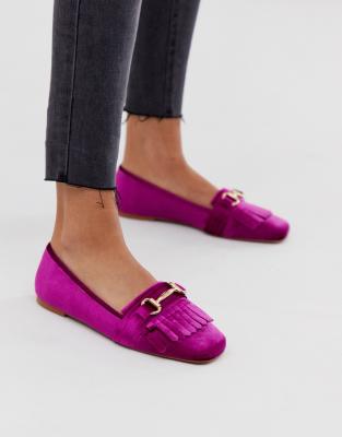 magenta loafers