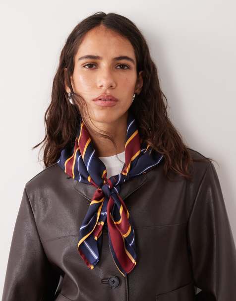 ASOS DESIGN medelstor scarf med vertikalt randtryck - view 1
