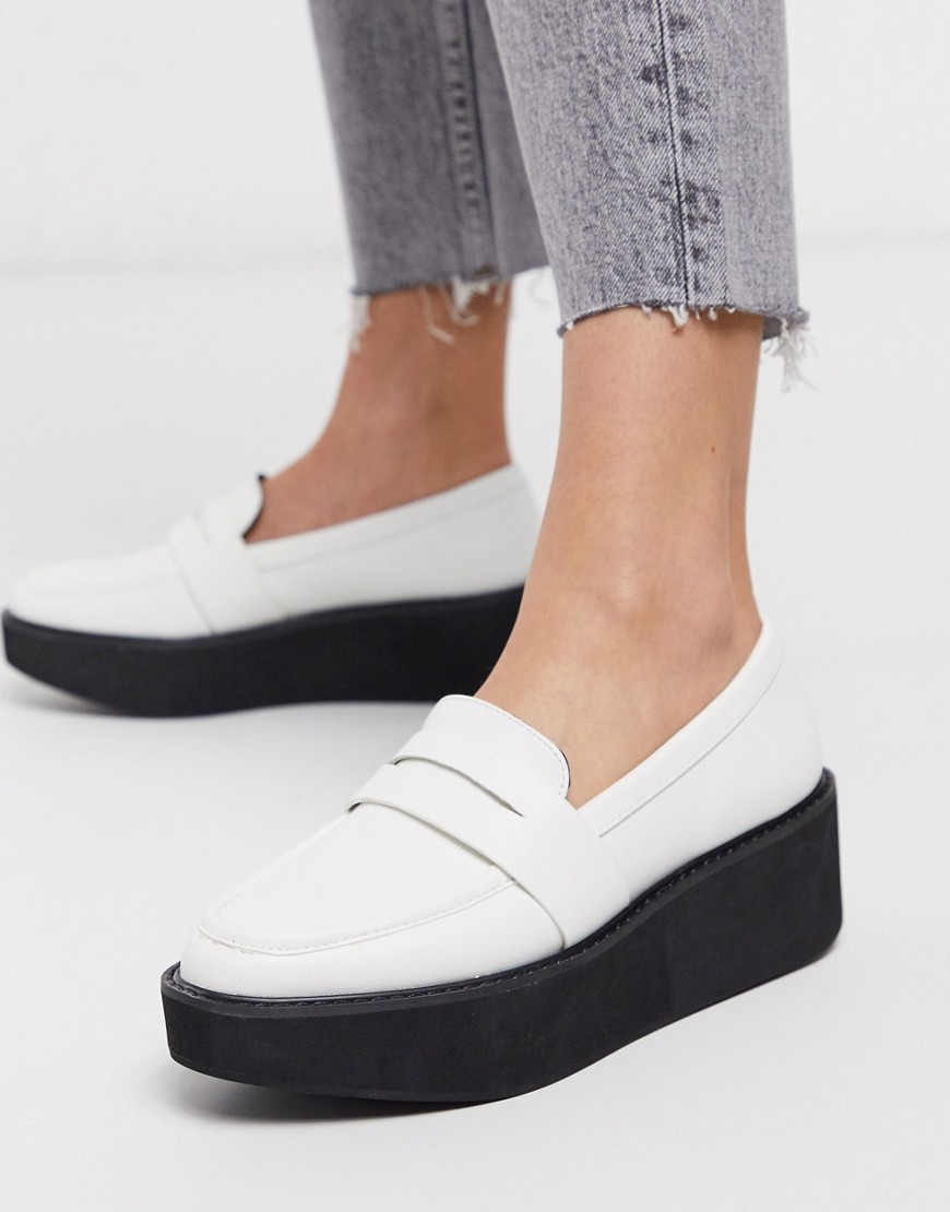 ASOS DESIGN Medic chunky loafer flatform shoes in white