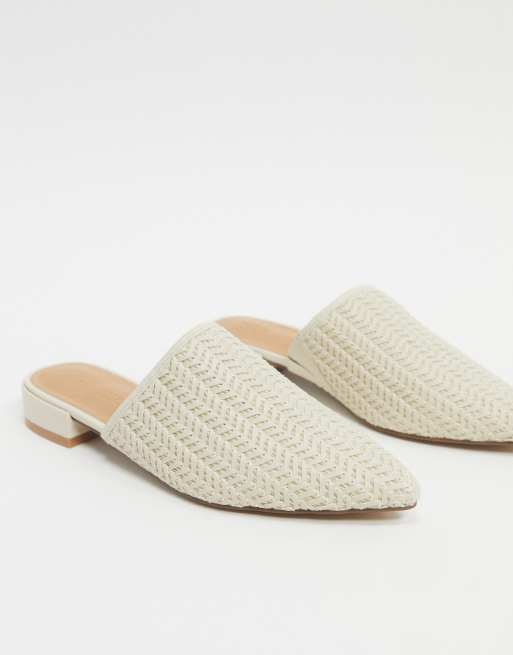 Woven hot sale pointed mules